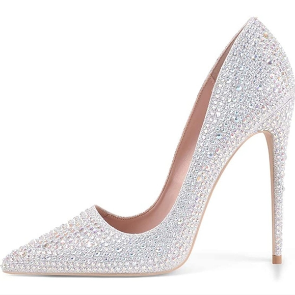 Elisabet Tang Shoes - Elisabet Tang Glitter Rhinestone Stiletto Heels Size 8